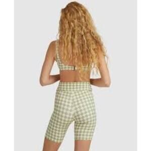 Thrills Women's Aalto Biker Shorts Leggings Green/White US Size 4 Athleisure